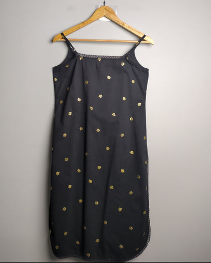 Nicobar Black Floral Dress