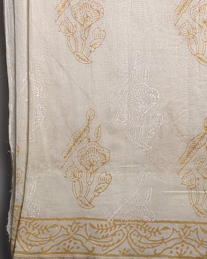 Beige Printed Saaree