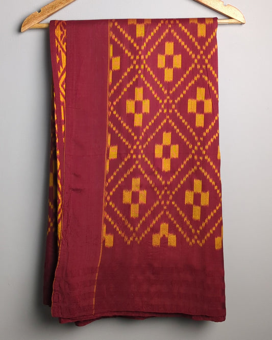 Wine Ikat Saaree