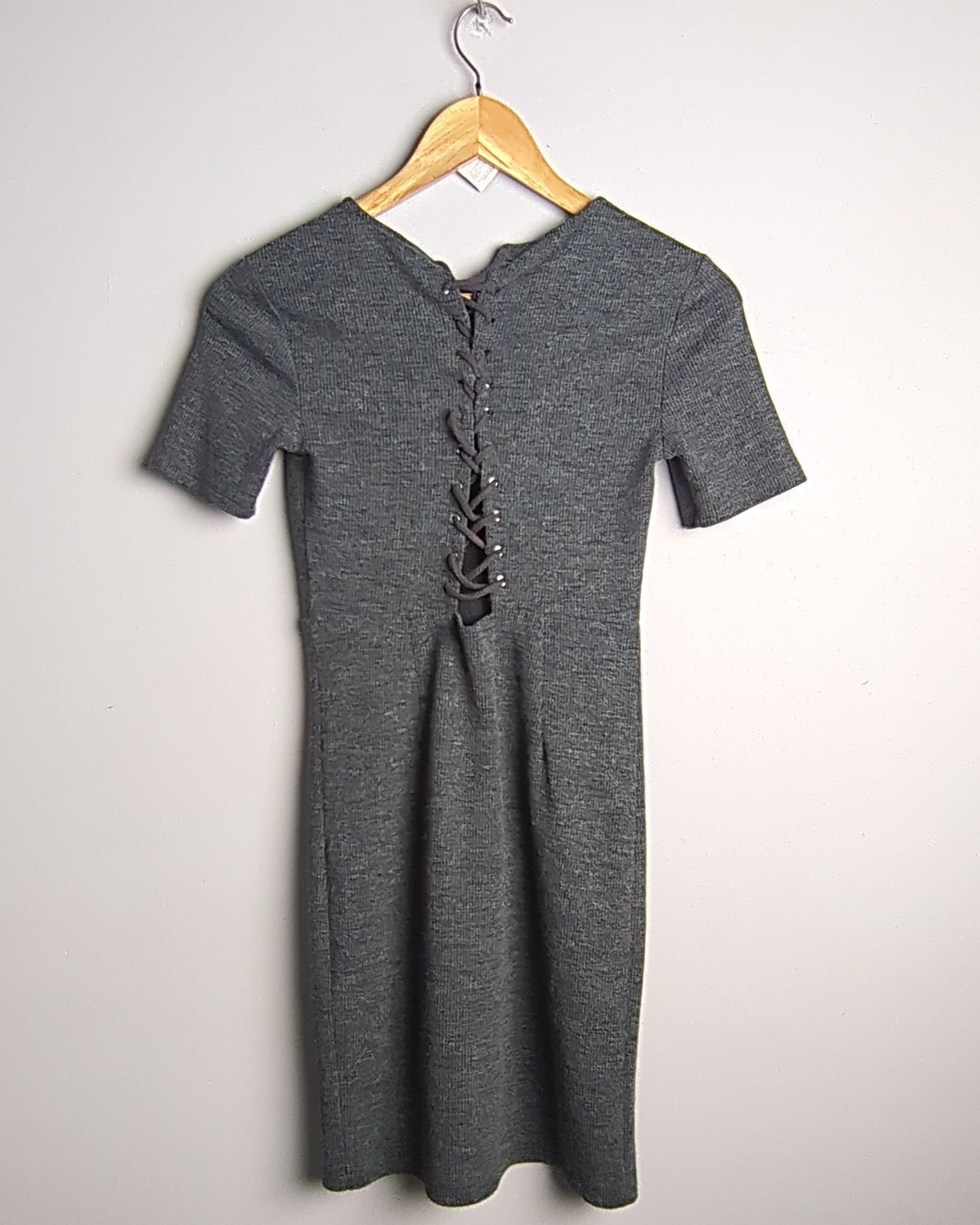 Forever 21 Gray Lace-Up Dress