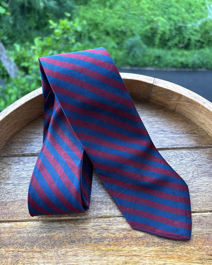 Chaps Ralph Lauren Wine Striped Silk Necktie