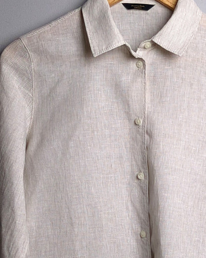 Massimo Dutti Beige Linen Shirt