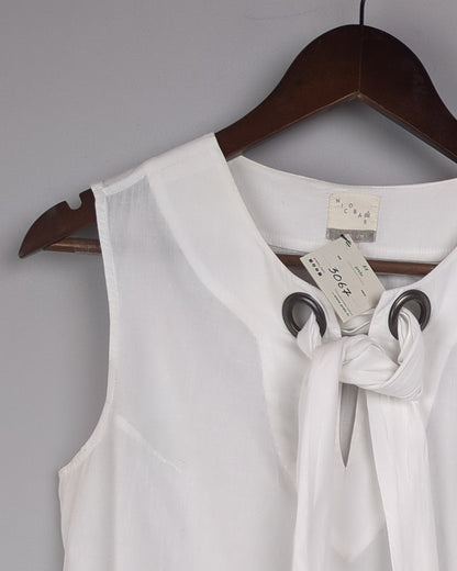 Nicobar White Sleeveless Blouse