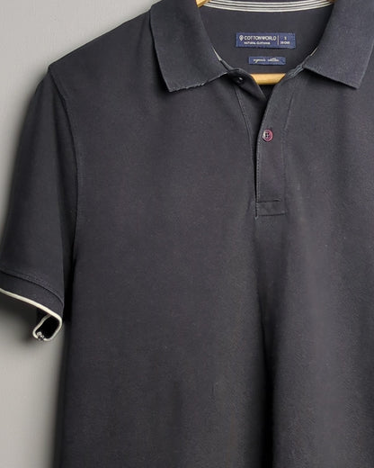 Cotton World Black Polo Shirt