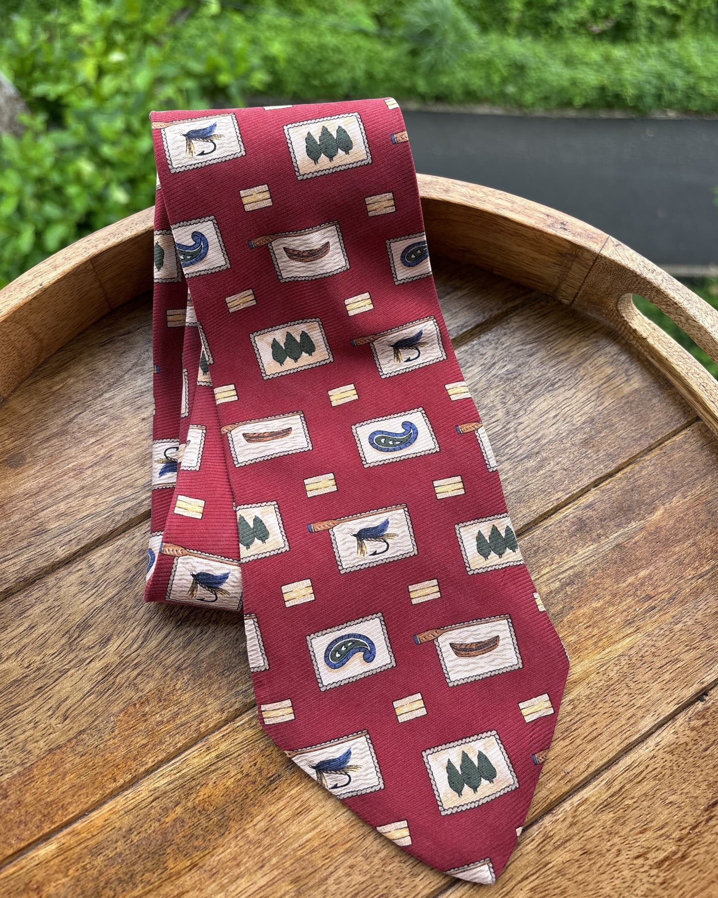 Chaps Ralph Lauren Red Graphic Silk Necktie