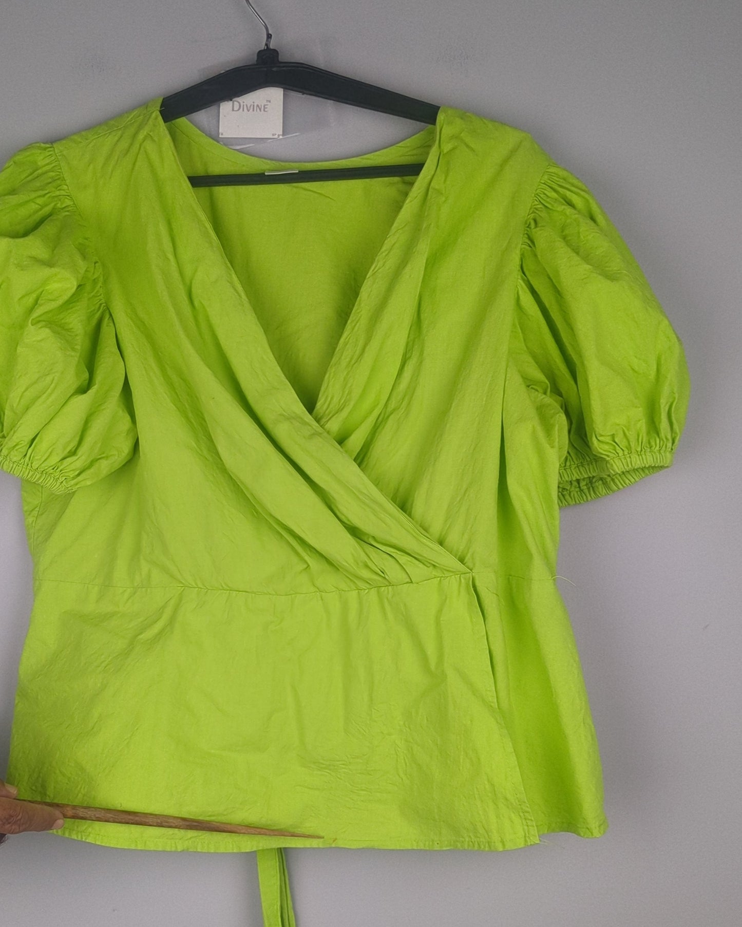 Athena Green Wrap Top