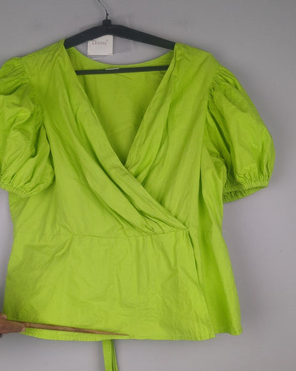 Athena Green Wrap Top
