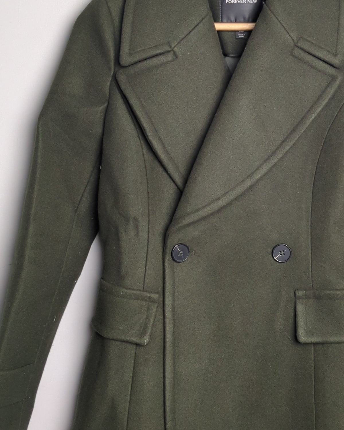 Forever New Green Woolen Coat