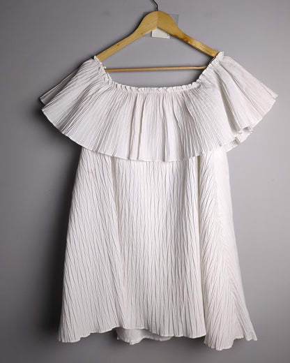 Zara White Ruffle Top