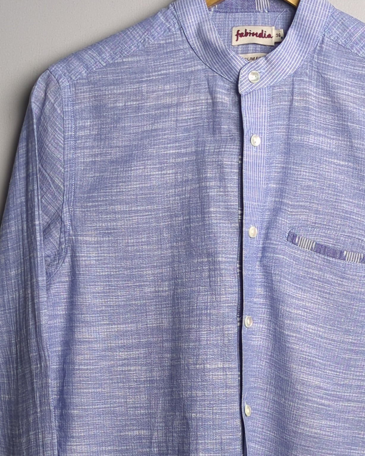 Fabindia Blue Mandarin Shirt