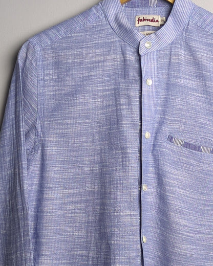 Fabindia Blue Mandarin Shirt
