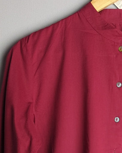 Wine Mandarin Shirt