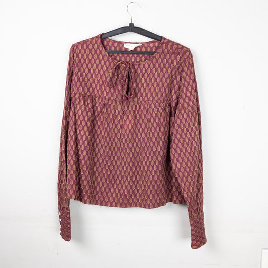 Printed Tie Neck Blouse