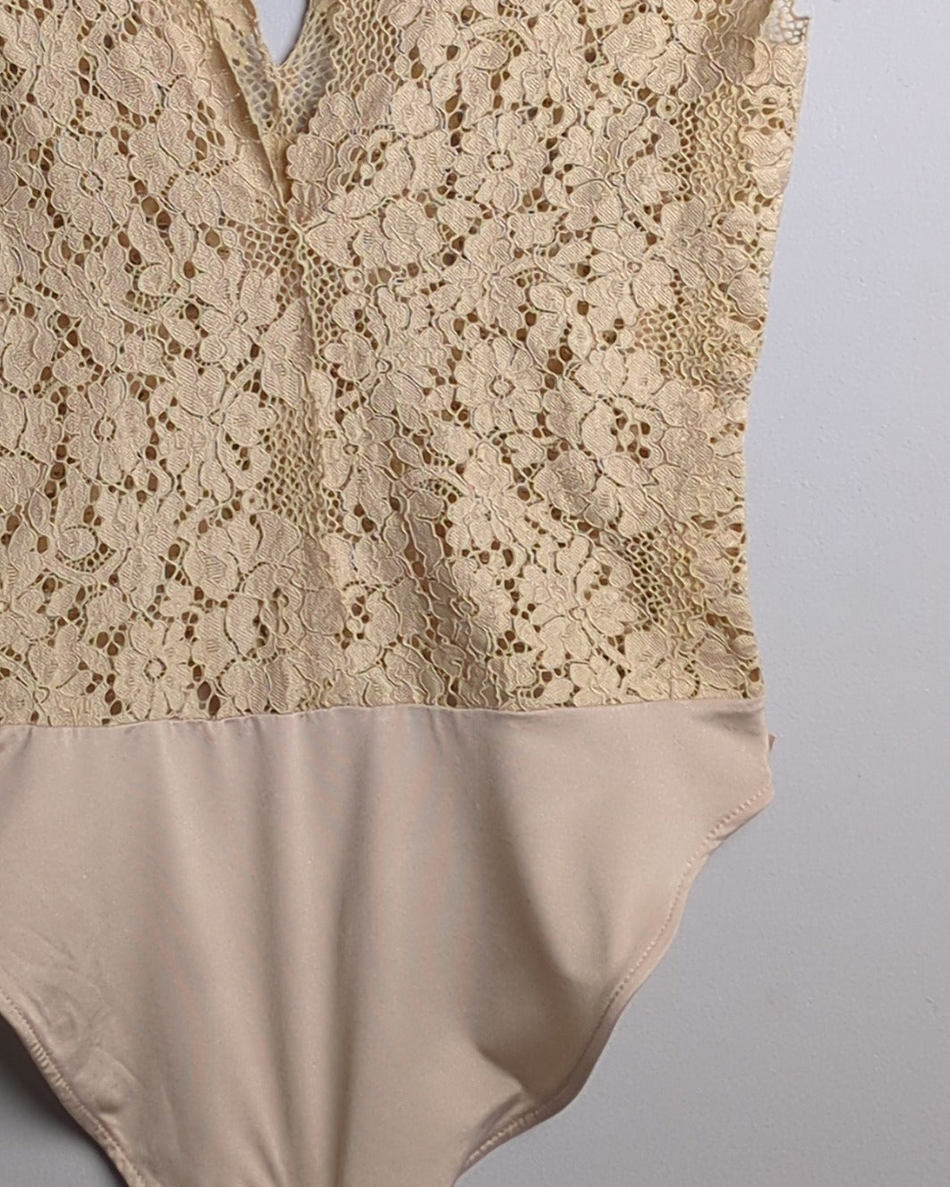 Zara Beige Lace Bodysuit