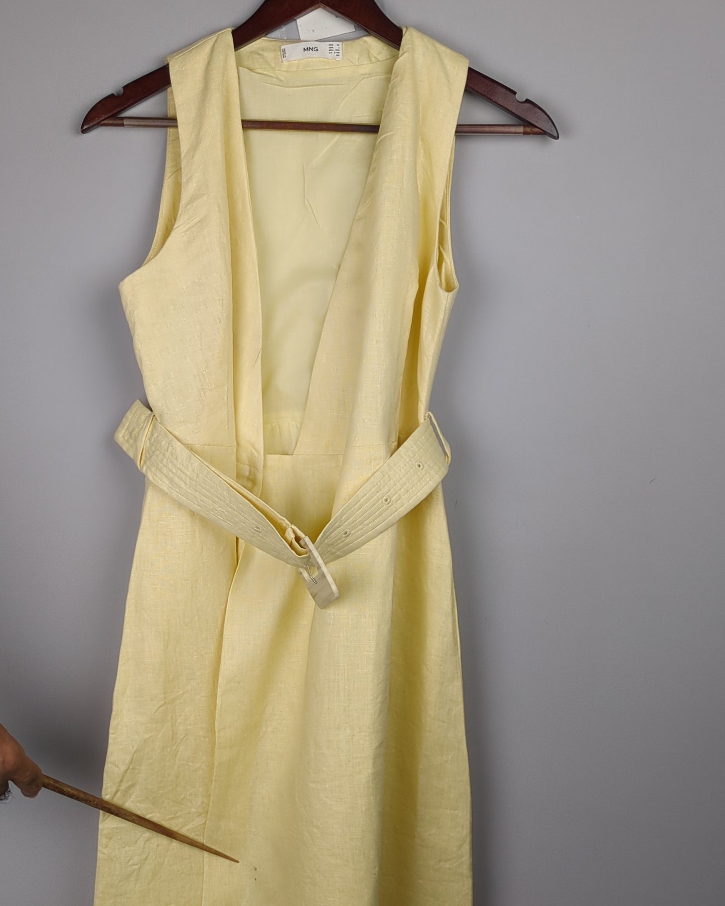 Beige Belted Dress