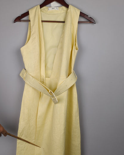 Beige Belted Dress
