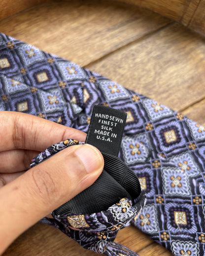 Robert Talbott Purple Geometric Silk Necktie