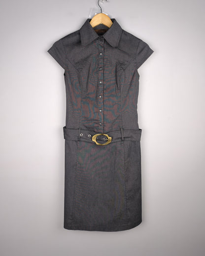 Dianyali Gray Shirt Dress