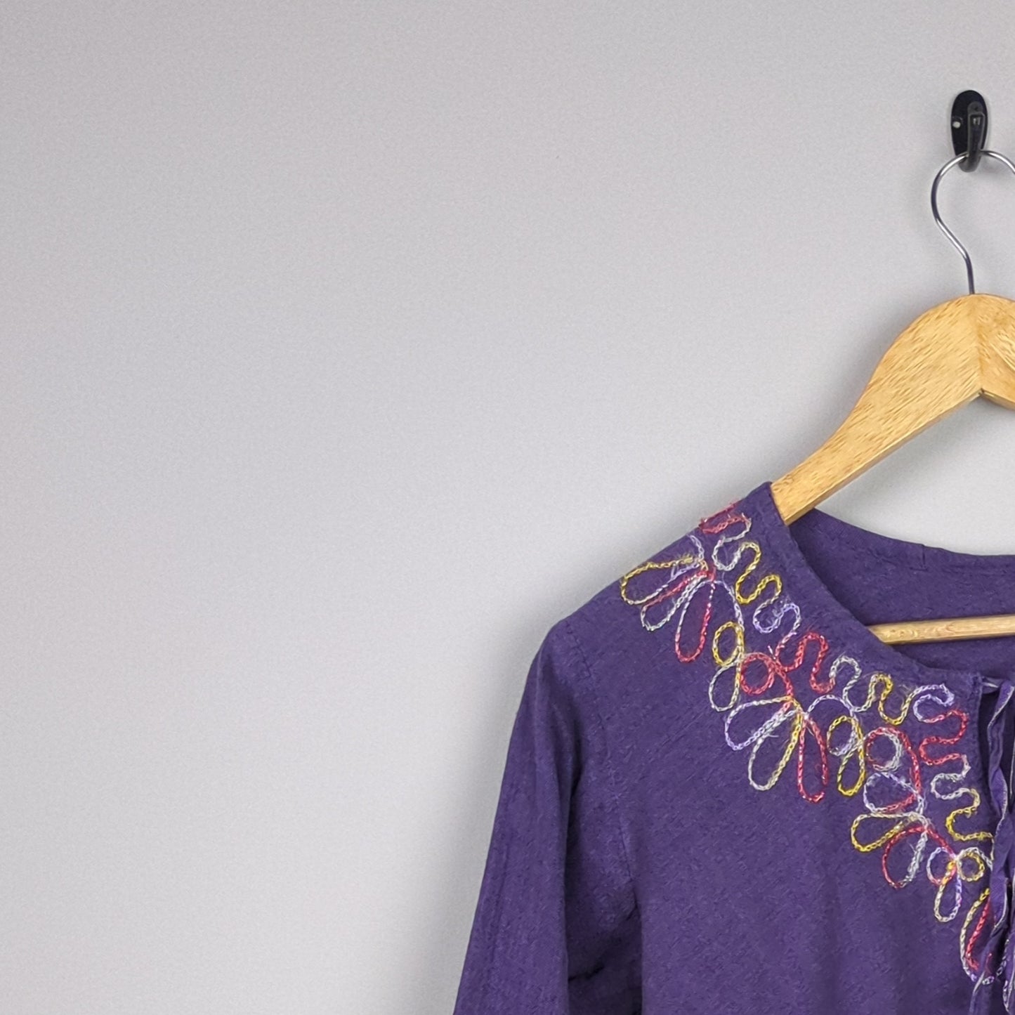 Purple Embroidered