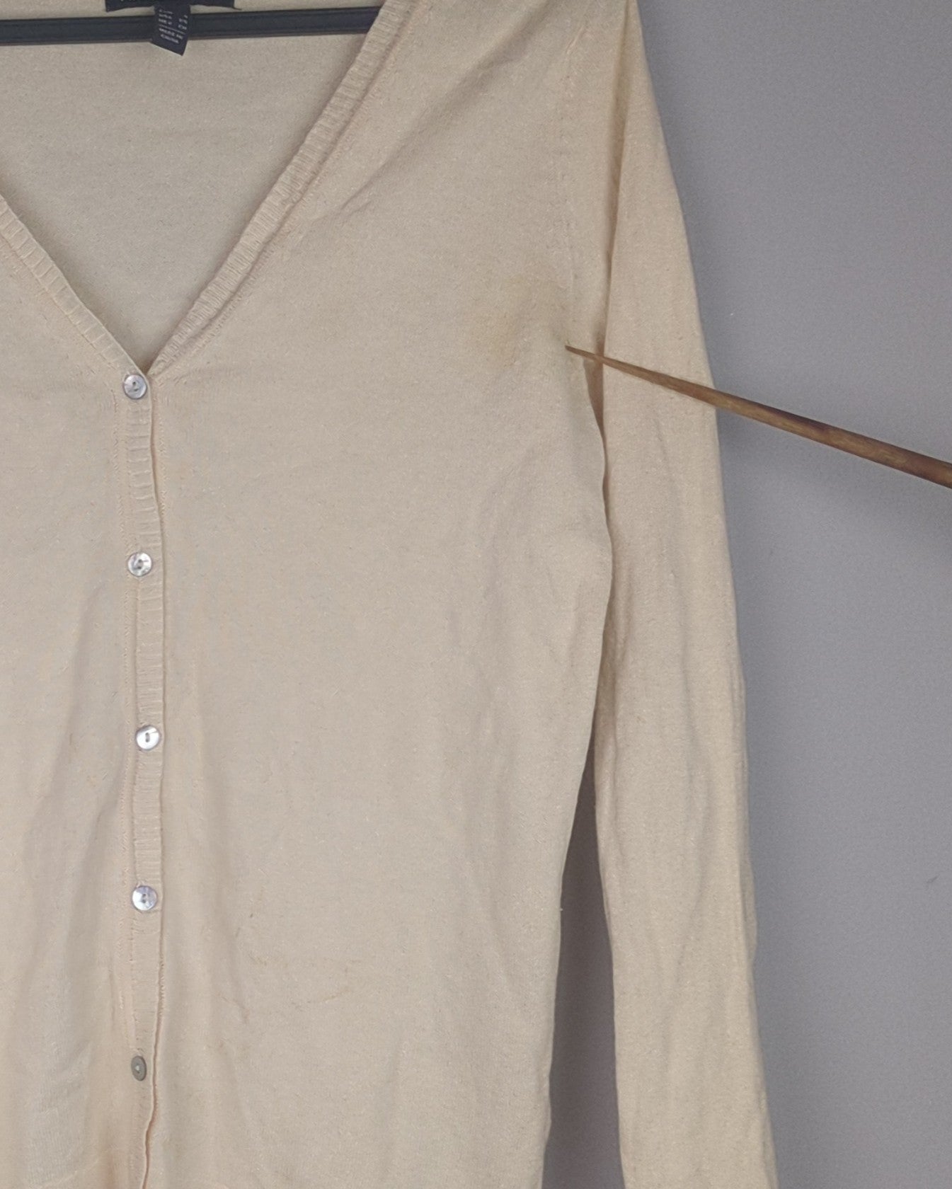 Mango Beige Button Cardigan