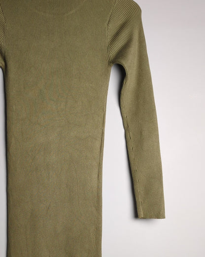 Zara Green Ribbed Dress