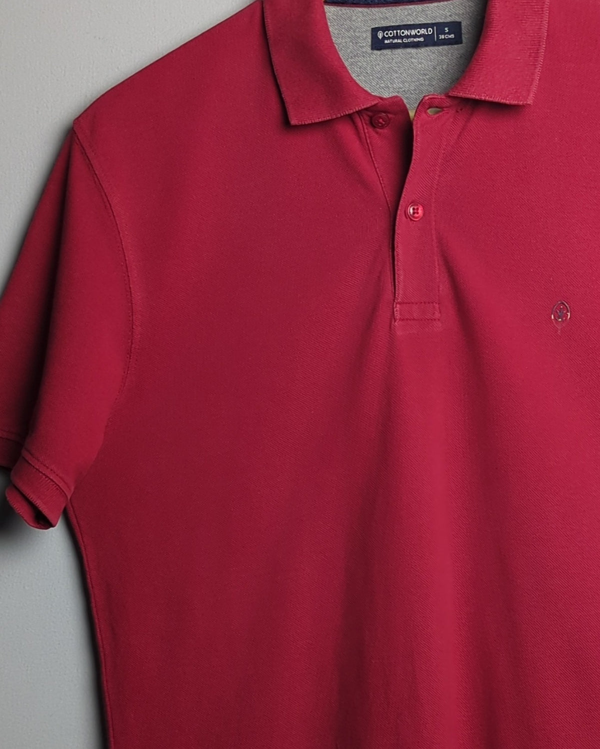 Cotton World Wine Polo Shirt