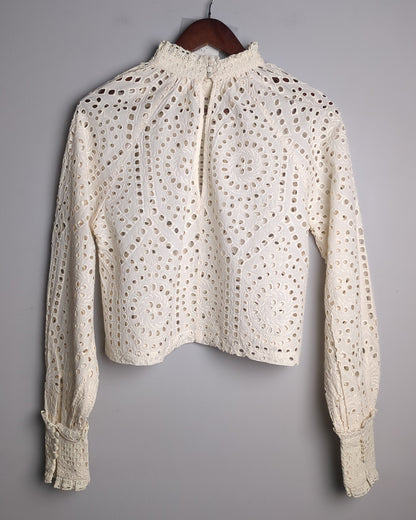 H&M White Eyelet Blouse
