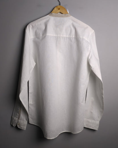 Zara White Mandarin Shirt