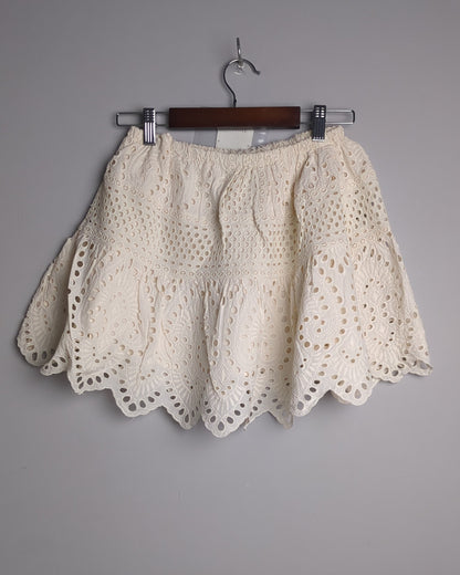 H&M Beige Eyelet Skirt