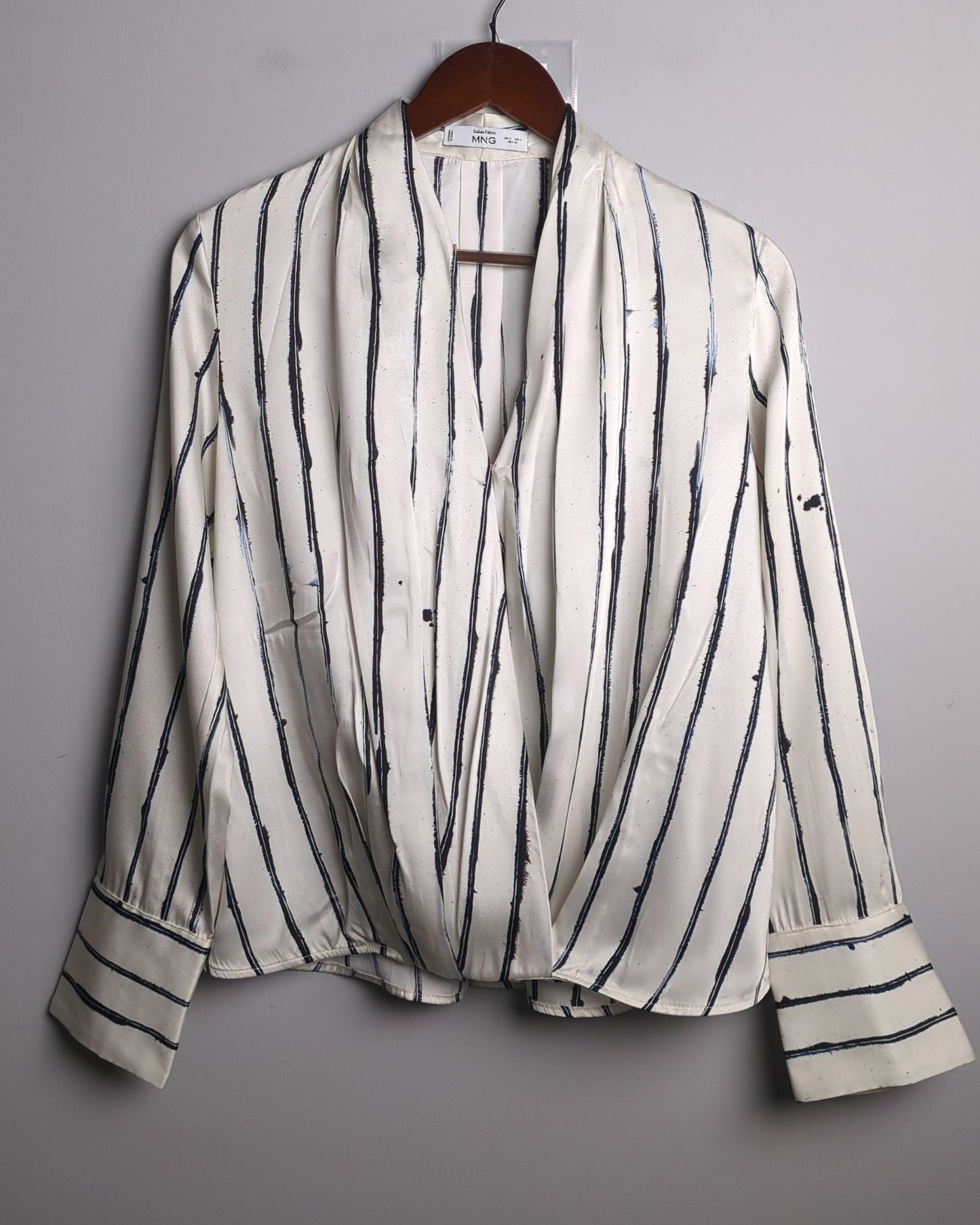 Mng White Wrap Blouse