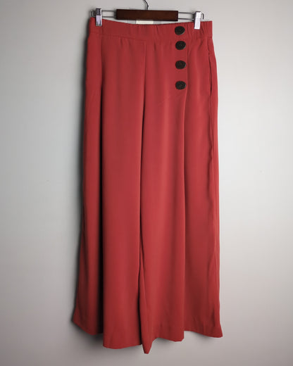 Zara Red Wide-Leg Pants