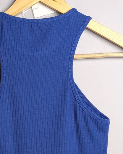 Mango Blue Ribbed Tank