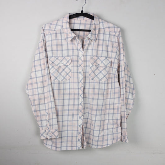 Grey - Pink Plaid Button-Up Shirt
