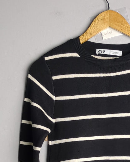 Zara Black Striped Sweater