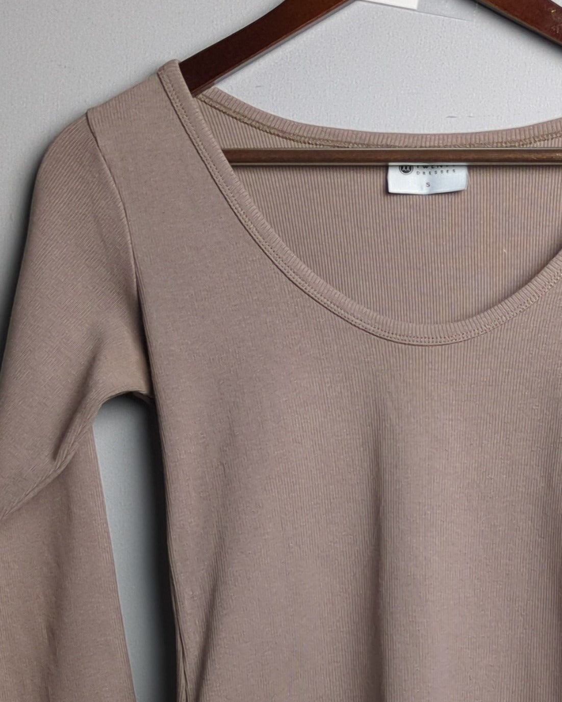 Beige Ribbed Bodysuit