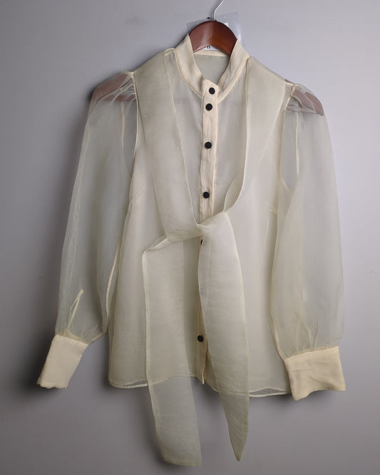 Zara White Sheer Blouse