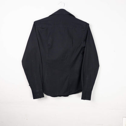 Black Striped Button-Down Shirt