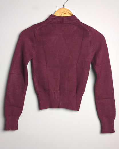 Zara Wine Mock Neck