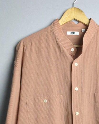 Uniqlo Beige Mandarin Shirt