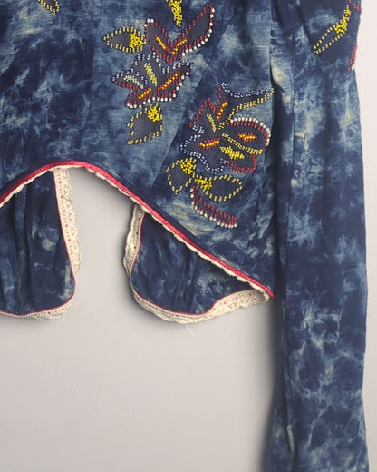Not So Serious By Pallavi Mohan Blue Embellished Shrug