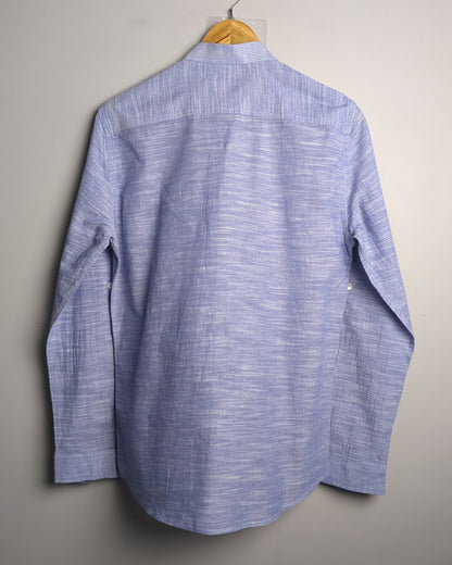 Fabindia Blue Mandarin Shirt
