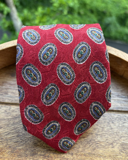 Chaps Red Graphic Silk Necktie