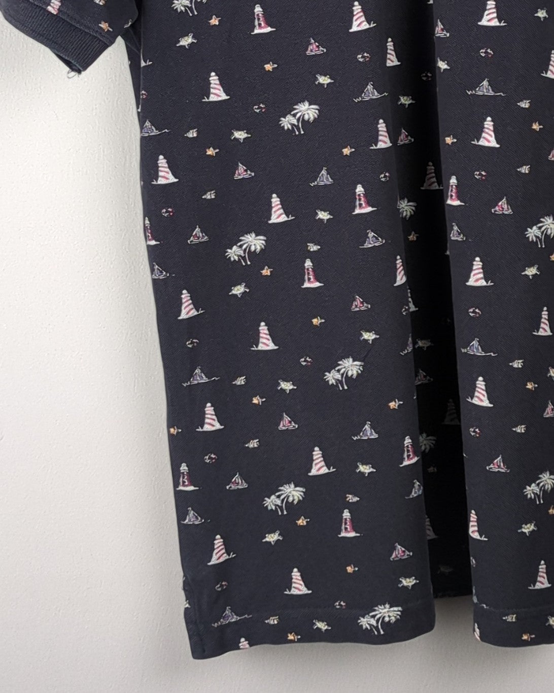 Cotton World Blue Printed Polo