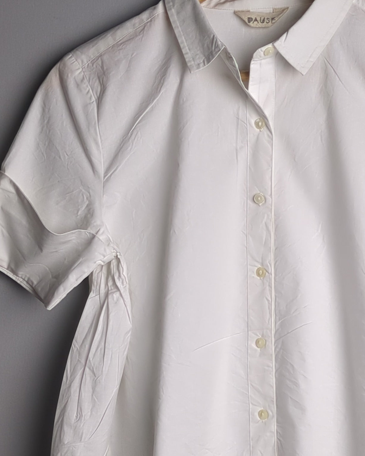 Pause White Button-Down Shirt