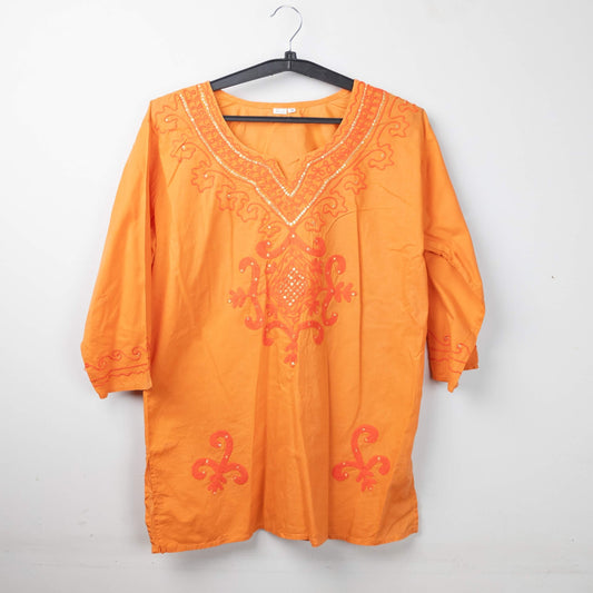 Embroidered Orange Tunic