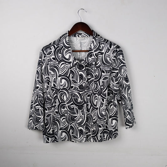 Patterned Button-Up Jacket