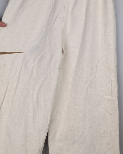 Beige High-Waist Trousers