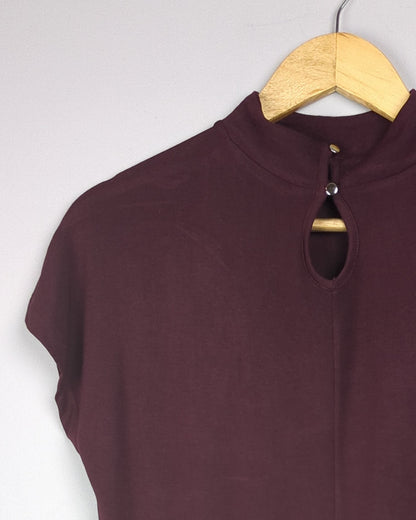 Cottonworld Wine Mock-neck Top