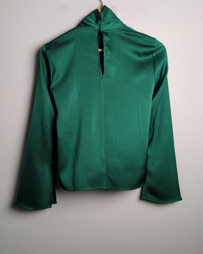 H&M Green Satin Blouse