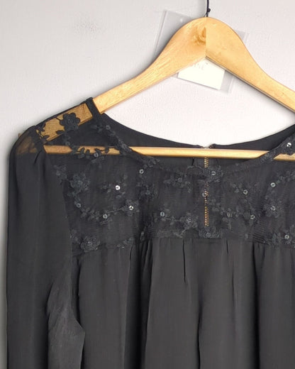 Forever 21 Black Embellished Blouse
